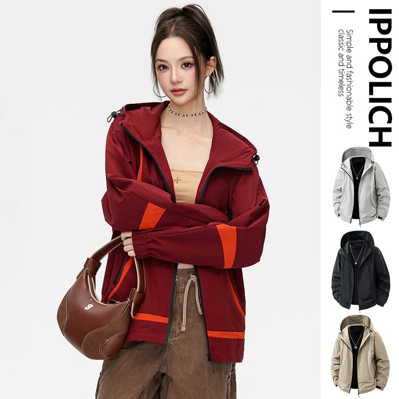 Women's Hooded Outdoor Windbreaker Jacket