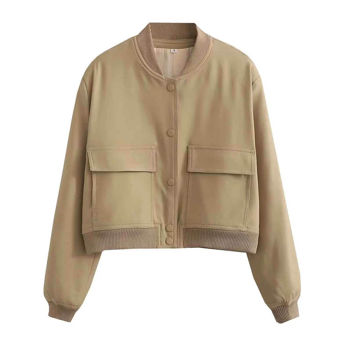 Women’s Chic V-Neck Bomber Jacket