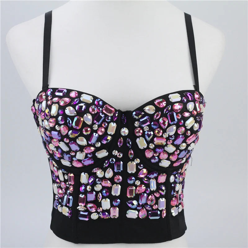 Pearl Rhinestone Y2K Corset Crop Top