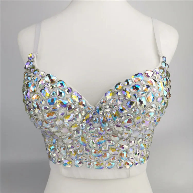 Pearl Rhinestone Y2K Corset Crop Top