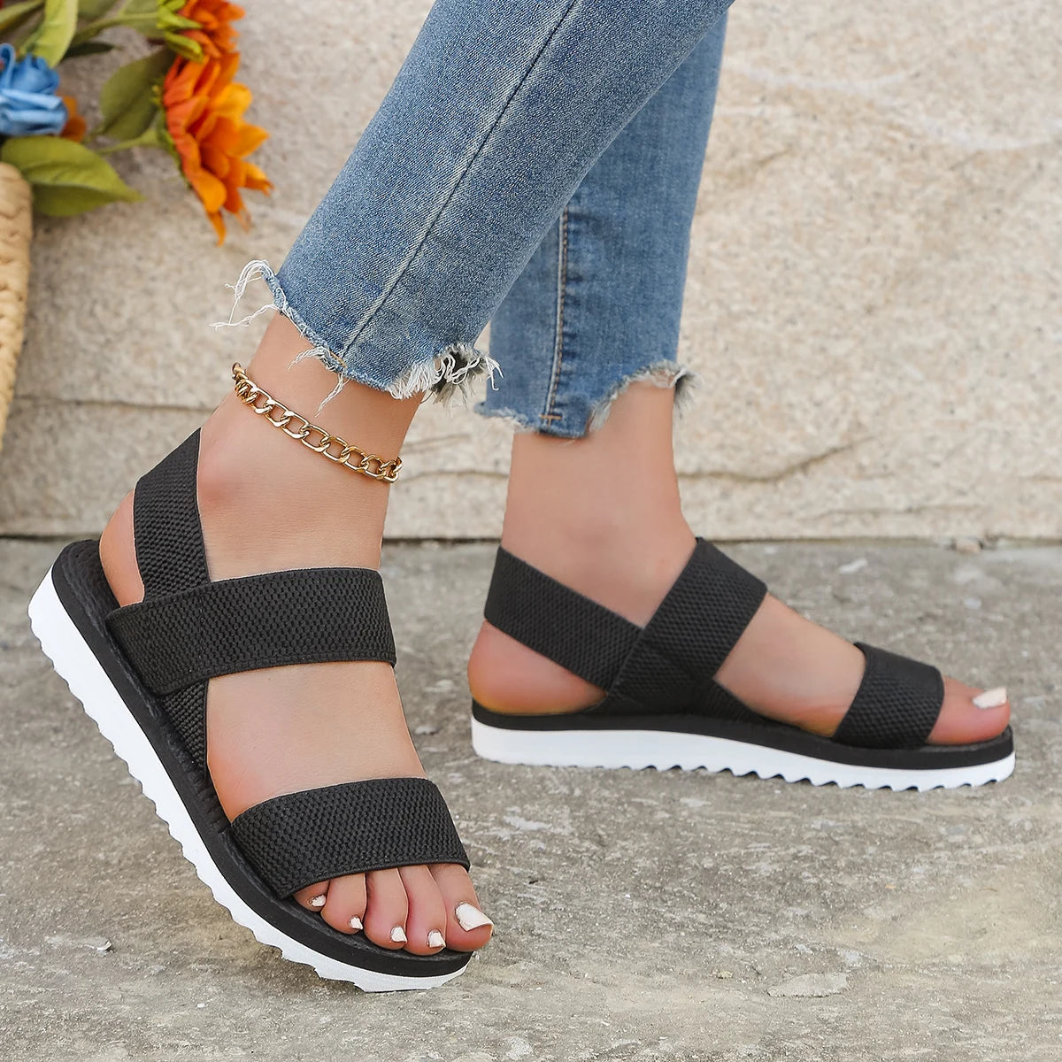 Women's Anti-Slip Lace-Up Flat Sandals