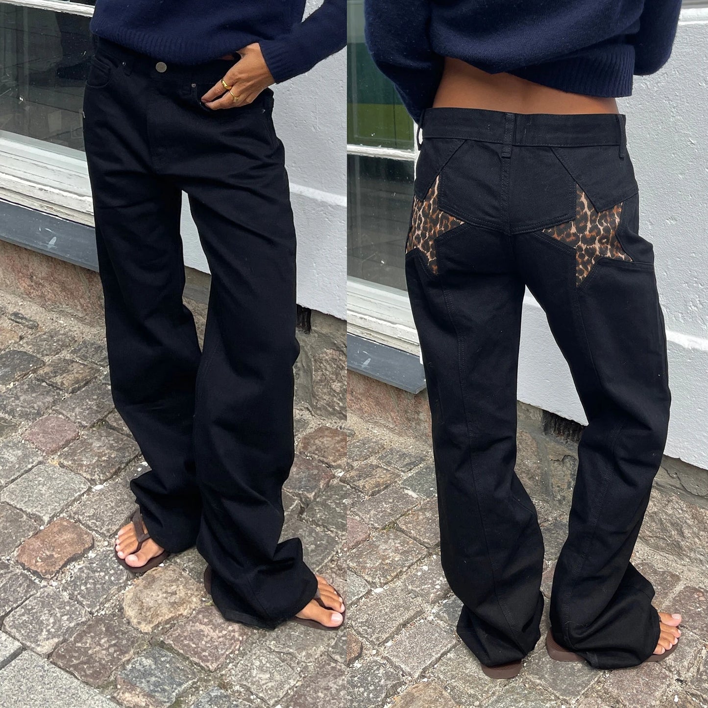 Women's Y2K Star Print Baggy Jeans