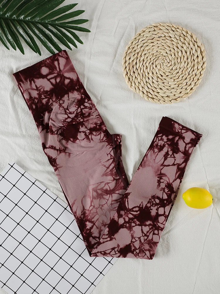 Women's Tie-Dye Seamless Push-Up Leggings