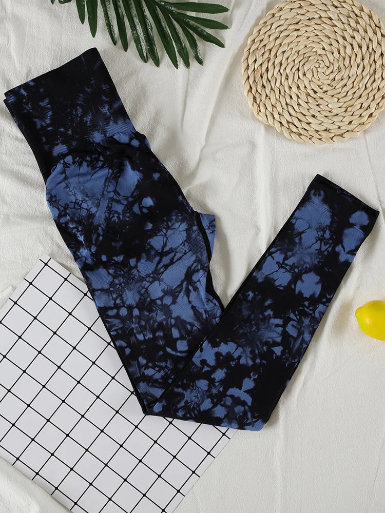 Women's Tie-Dye Seamless Push-Up Leggings