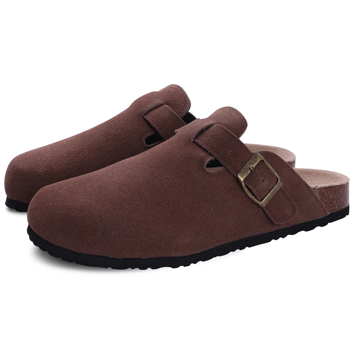 Unisex Suede Cork Insole Mules Slippers