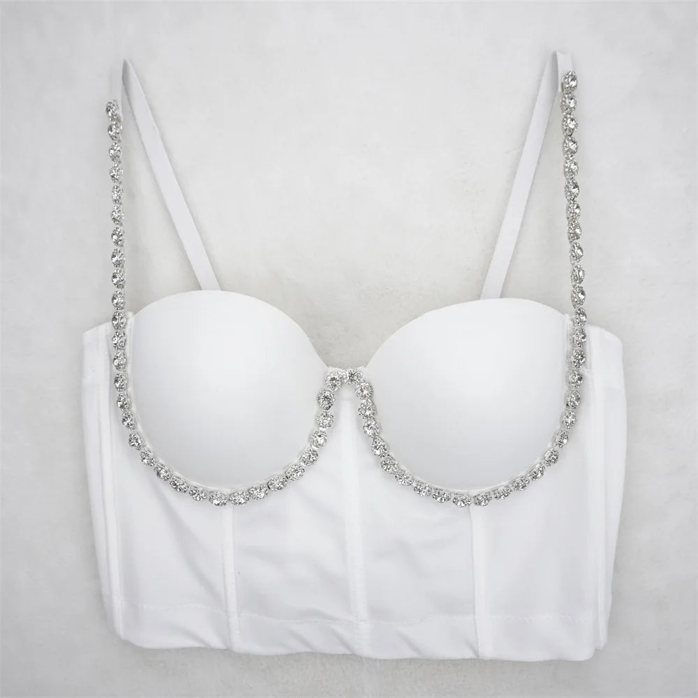 Pearl Rhinestone Y2K Corset Crop Top