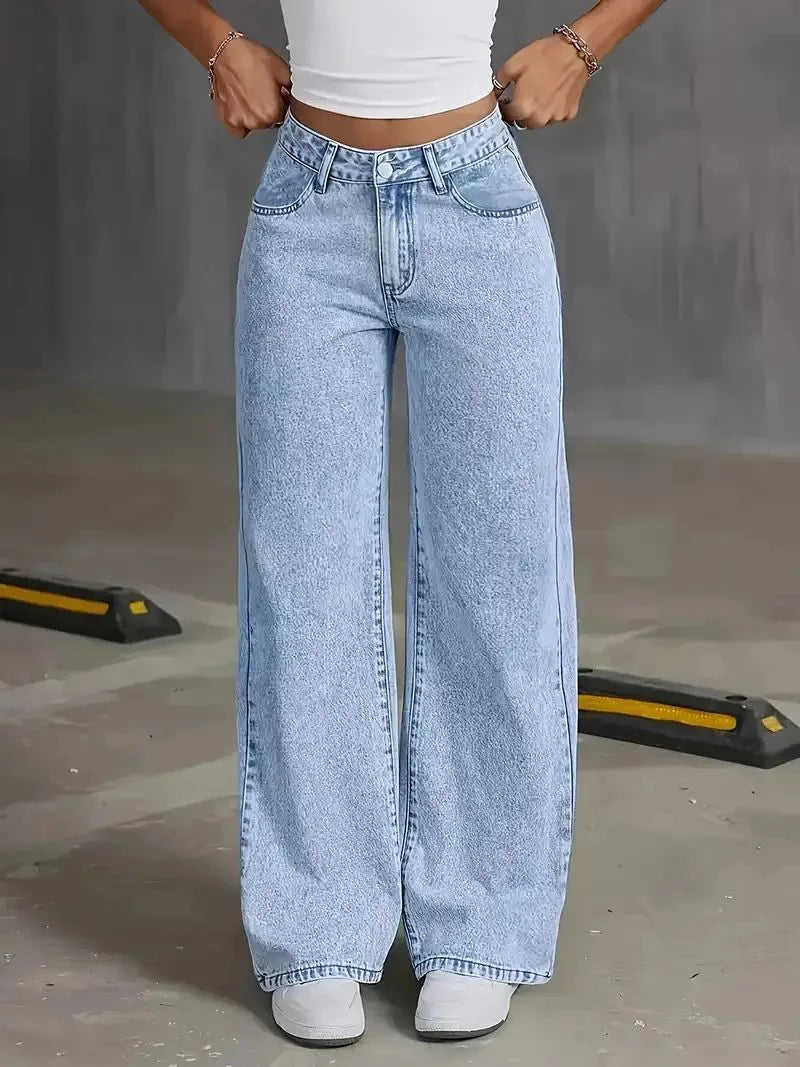 Plus Size Wide Leg Stretch Jeans