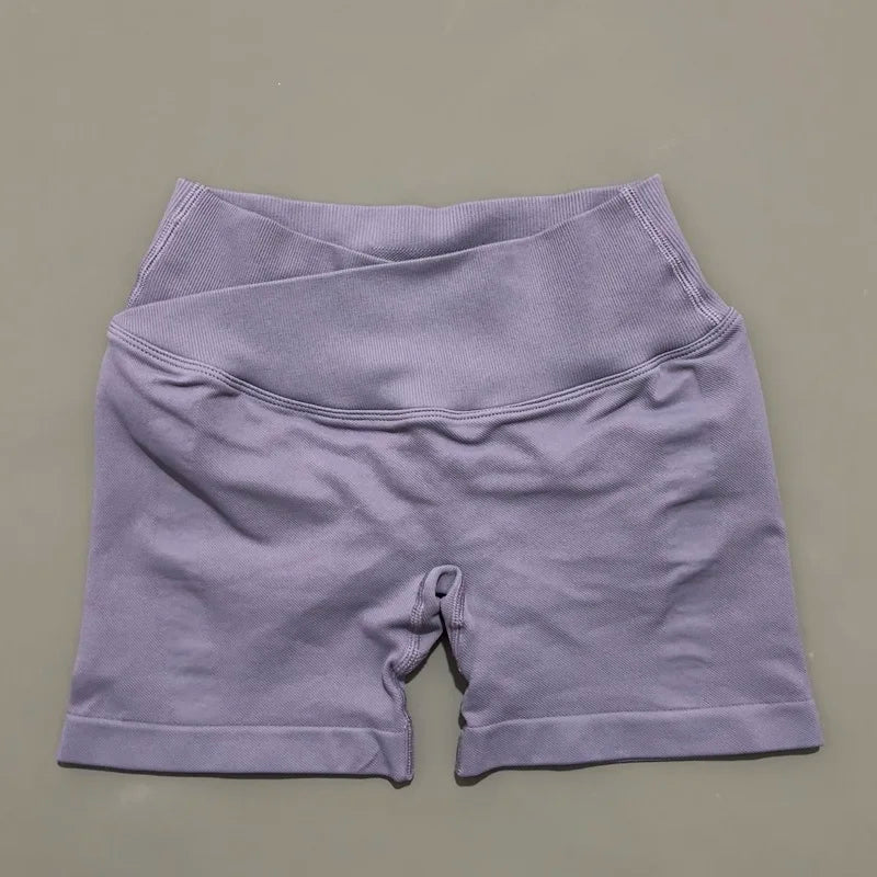 HISTELLO Vision 4.5” Cross Waist Seamless Gym Shorts