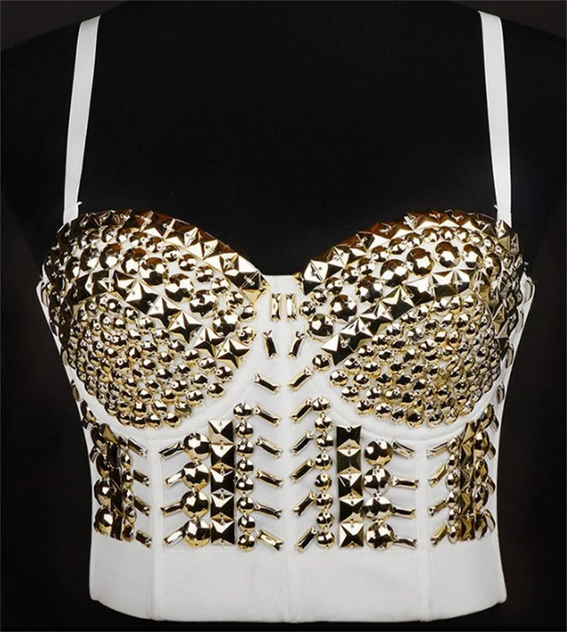 Pearl Rhinestone Y2K Corset Crop Top