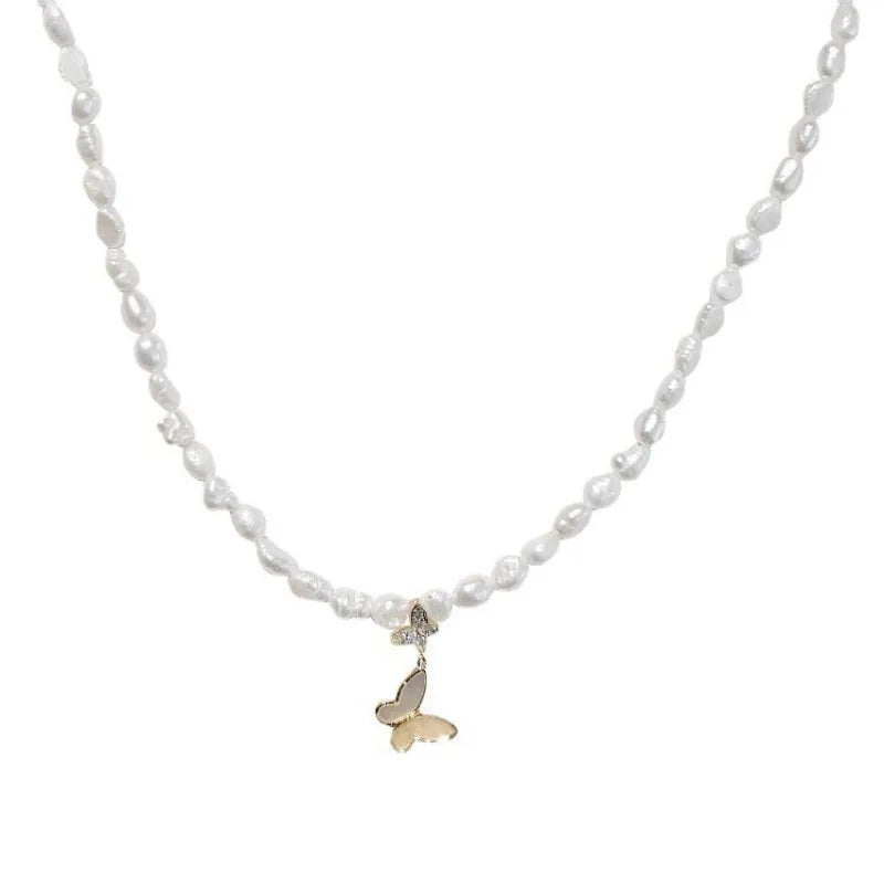 Baroque Freshwater Pearl Butterfly Necklace