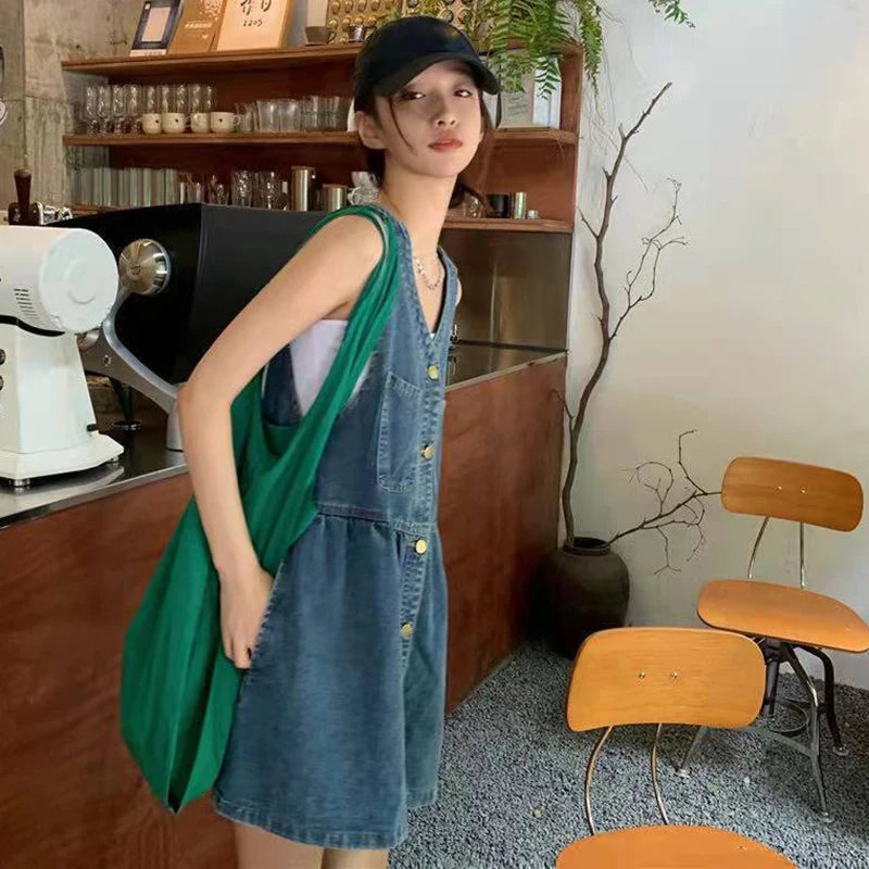 Women's Denim A-Line Mini Dress