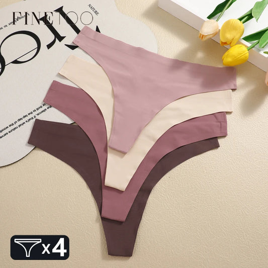 4-Pack Seamless Invisible Panties – Ultra-Thin Thongs