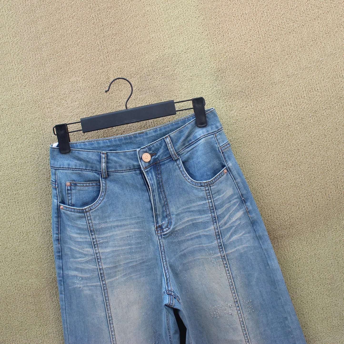 Women's Light Blue Wide Leg Denim Jeans