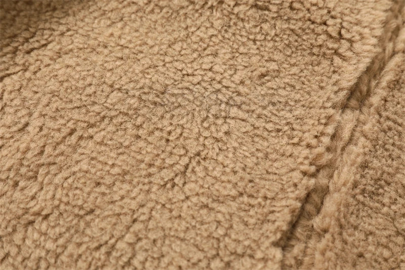 Double-Sided Winter Crop Jacket – Thick & Warm Brown Coat