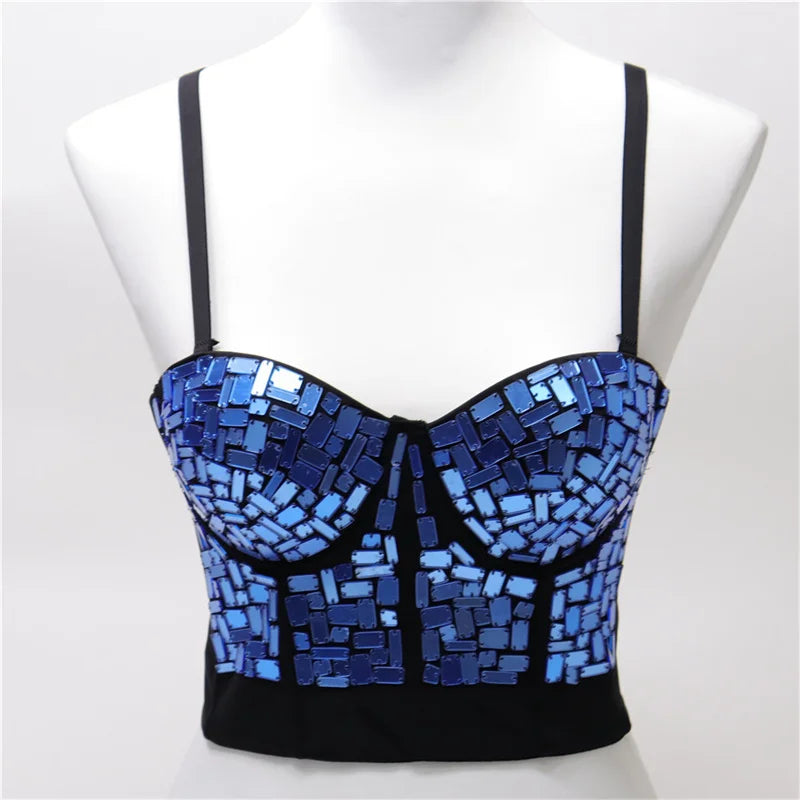 Pearl Rhinestone Y2K Corset Crop Top