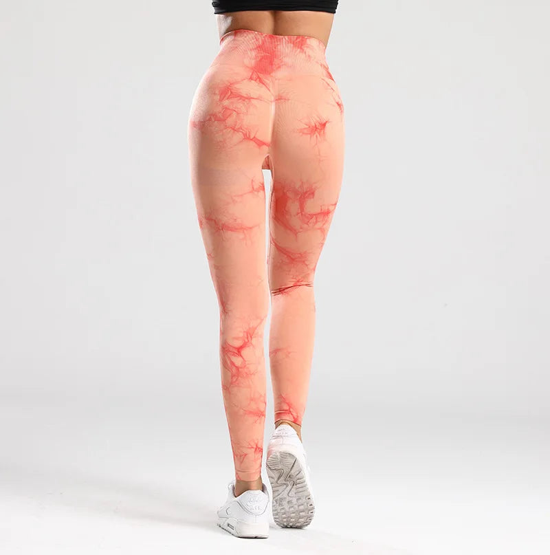 Women's Tie-Dye Seamless Push-Up Leggings