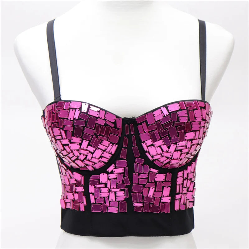 Pearl Rhinestone Y2K Corset Crop Top