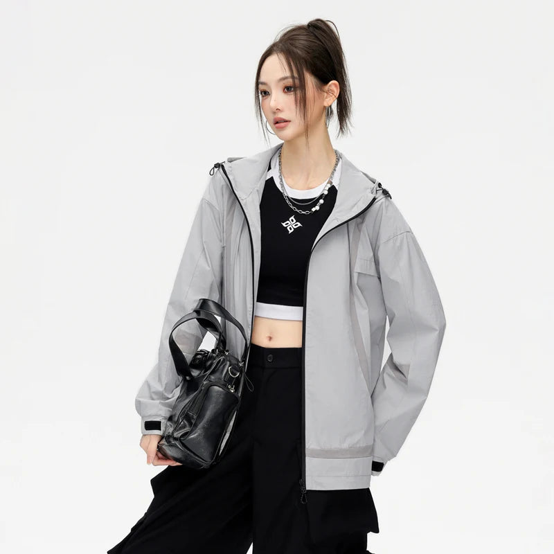 Women's Hooded Outdoor Windbreaker Jacket