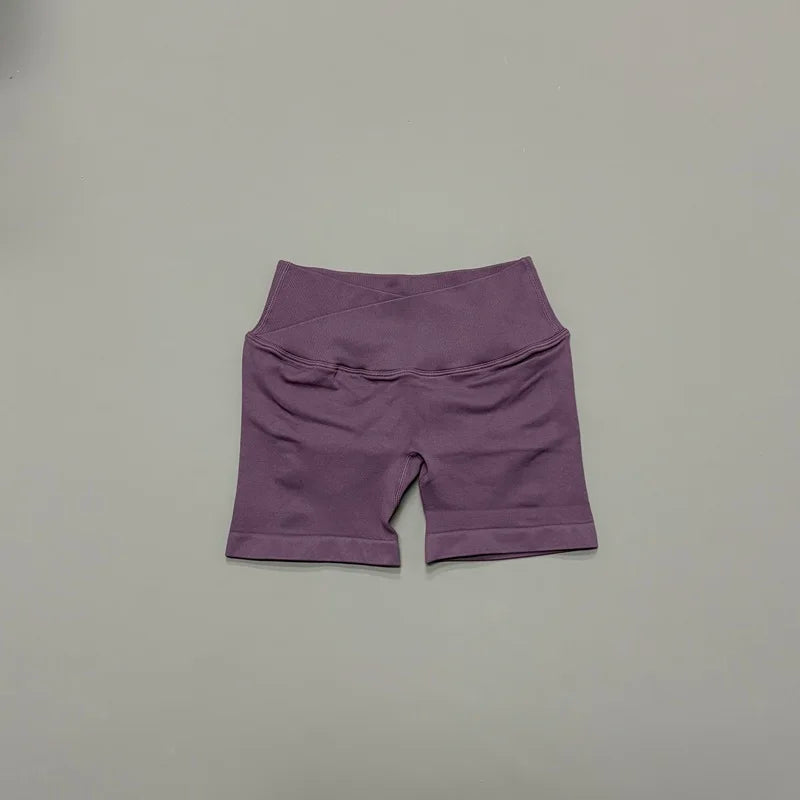 HISTELLO Vision 4.5” Cross Waist Seamless Gym Shorts