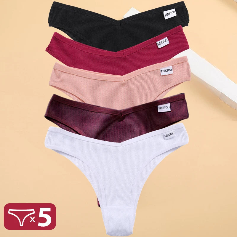5-Piece Cotton Bikini Panty Set