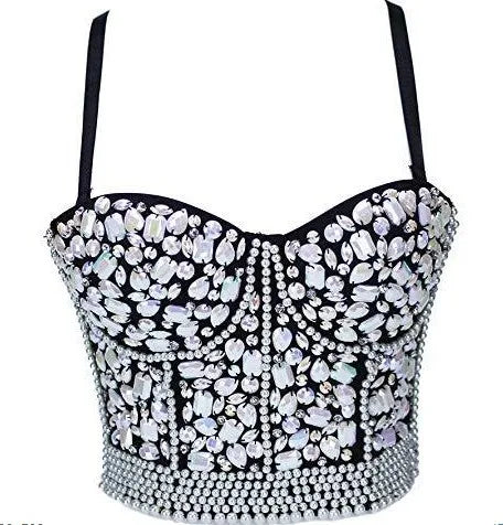 Pearl Rhinestone Y2K Corset Crop Top