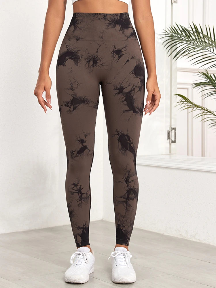 Women's Tie-Dye Seamless Push-Up Leggings