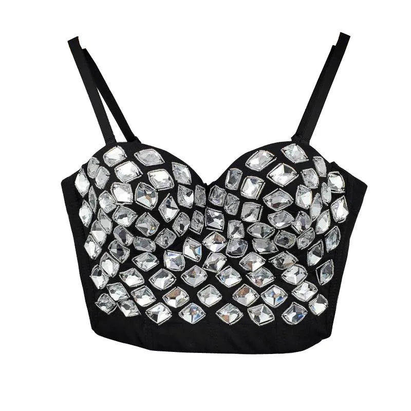 Pearl Rhinestone Y2K Corset Crop Top