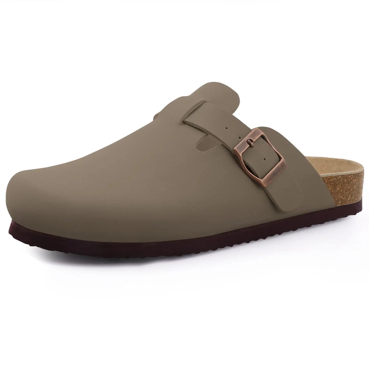 Unisex Suede Cork Insole Mules Slippers