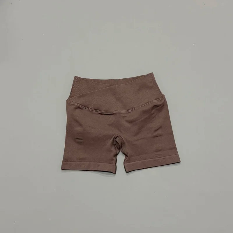 HISTELLO Vision 4.5” Cross Waist Seamless Gym Shorts