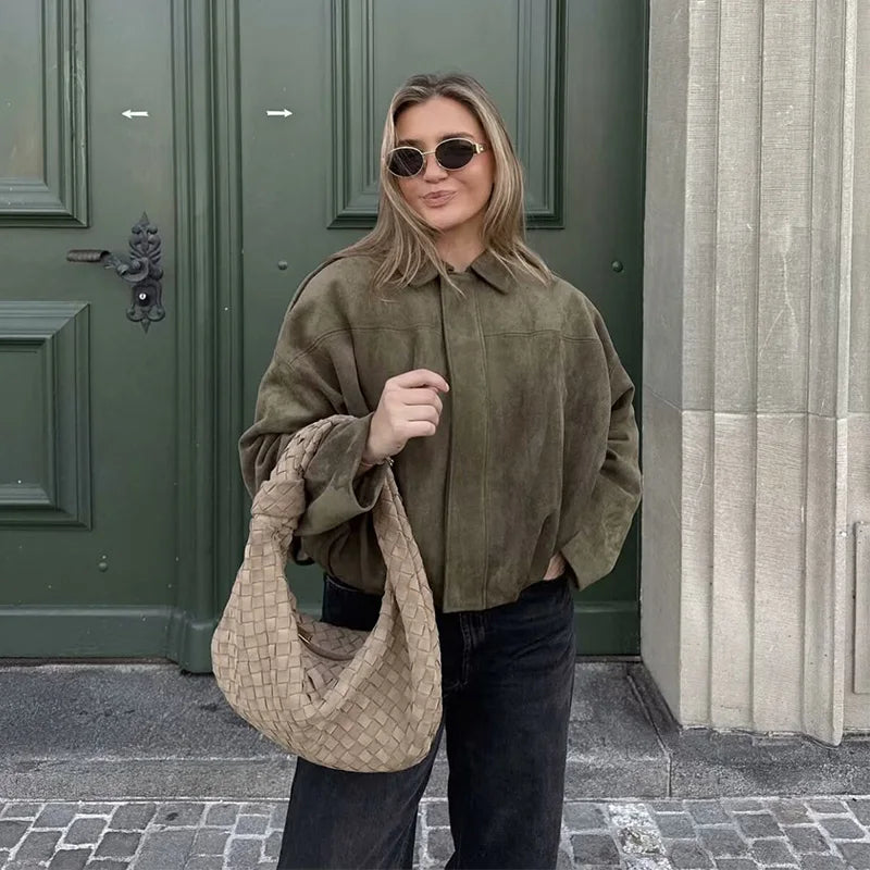 Vintage Oversized Women’s Bomber Jacket