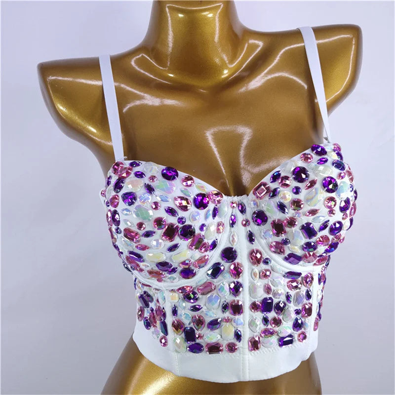 Pearl Rhinestone Y2K Corset Crop Top