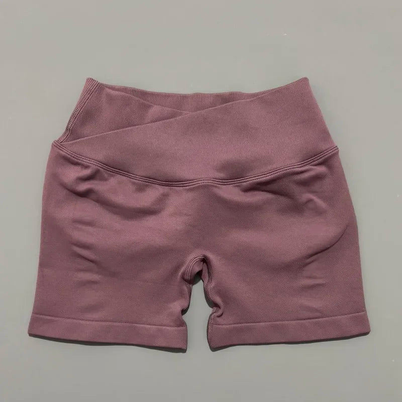 HISTELLO Vision 4.5” Cross Waist Seamless Gym Shorts