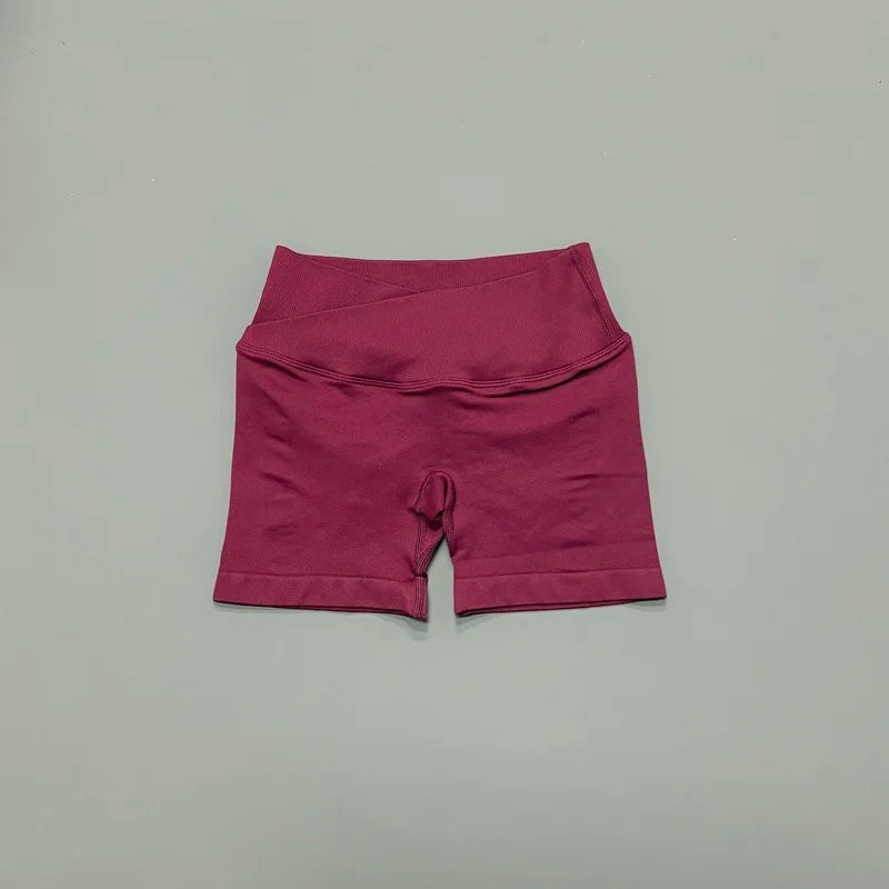 HISTELLO Vision 4.5” Cross Waist Seamless Gym Shorts