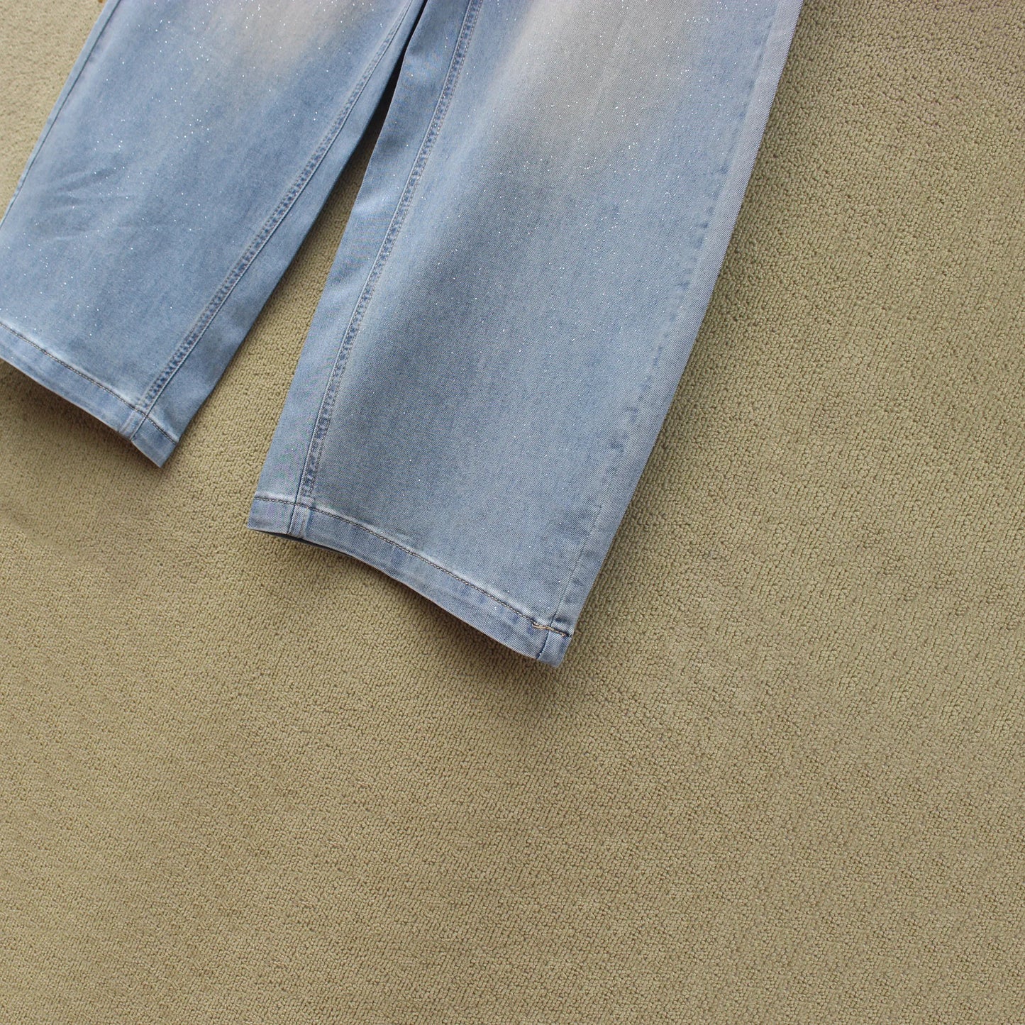 Women's High-Waisted Light Blue Wide Leg Jeans