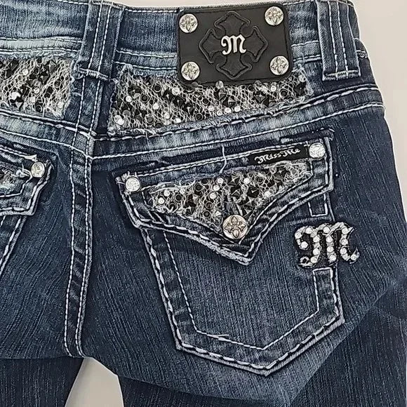 Women's Gothic Embroidered Flared Y2K Jeans